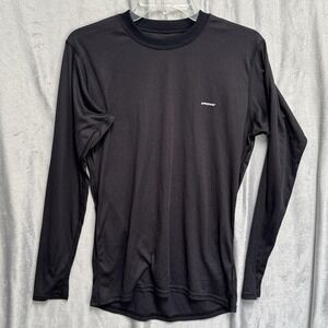 Patagonia Capilene Shirt Mens Medium Black Long Sleeve Base Layer Polyester USA
